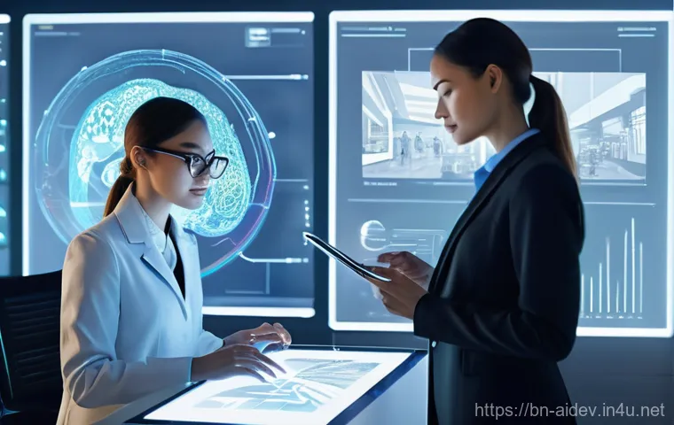 인공지능 개발 과정과 도전 - **Prompt:** A diverse group of individuals, including AI developers, ethicists, and general users, a...