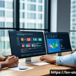 인공지능 개발자 연봉 상승 방법 - A diverse group of Bengali AI developers collaborating in a modern office setting, discussing a proj...